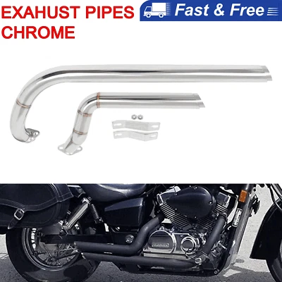 For Honda Shadow 750 VT750 VT400 ACE750 Shortshots Staggered Exhaust Pipes US Foto 1 de 4