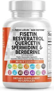 Clean Nutraceuticals Age Defend Fisetin + Resveratrol Quercetin 60 Caps 01/2026 - Picture 1 of 2