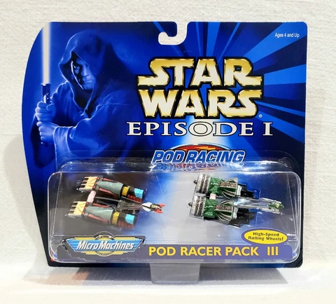 Star Wars Episode l TPM Pod Racer Pack 3 Micro Machines Lot Galoob Vintage 1998 Cover