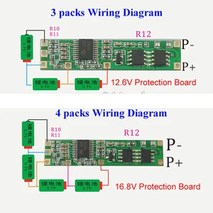 Battery BMS Protection PCB Board F 3-4 packs 18650 Li-ion lithium Batterie Cell - Bild 1 von 6