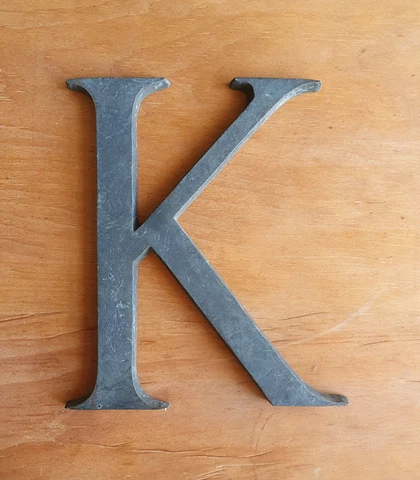 Vintage cast brass shop sign letter K ~ 6" great patina mid century retro (L32) Cover
