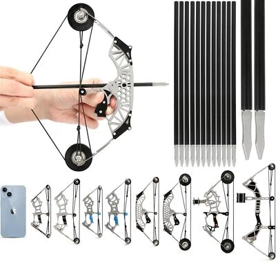 Kit de mini arco compuesto de 9,5" flechas objetivo tiro con arco juguete regalo arco de bolsillo Foto 1 de 4