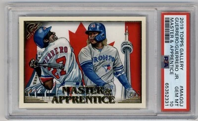 Topps Gallery Master & Apprentice Vladimir Guerrero/ Jr. 2019 RC PSA 10 Gem Foto 1 de 2