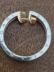 bvlgari B Zero hoop earring Steel / 18 K Made In Italy Serial # 3646AL - Picture 1 of 10