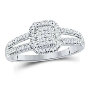 ANILLO DE MODA MICROPAVIMENTO DE ORO BLANCO 10KT PARA MUJER 1/6 CTW-DIA - Imagen 1 de 1