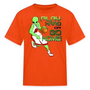 Alien Playing Basketball Game Space Traveling Hoops Kid’s T-Shirt - Picture 1 of 12