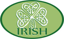 Shamrock Celtic Irish Oval Car Bumper Sticker Decal