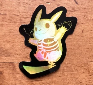 RARE POKEMON SKELETON HOLOGRAPHIC STICKER PIKACHU VINTAGE COLLECTIBLE CHARIZARD - Picture 1 of 3