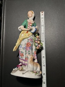Sitzendorf S crown Germany Girl Figure, FIGURE OF SHEPHERDS mnt. cond. like nw - Picture 1 of 5