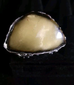 Anillo de plata de ley 925 ámbar báltico hecho a mano ajustable 43 g raro - Imagen 1 de 18