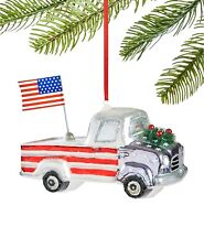 Macy's Holiday Lane Patriotic American Flag Truck Christmas Ornament