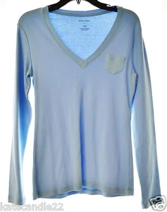 North Creek V- Neck long sleeves blue cotton women's T shirt size Small/ Medium - Picture 1 of 3