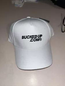 BuckedUp.Com White Baseball Cap Brand New - Buy Multiple And Save Up To 50% - Picture 1 of 6