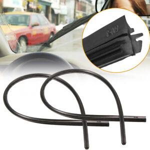 2x Black 26'' 650mm Rubber Wiper Blade Refill Frameless Car Windshield Accessory