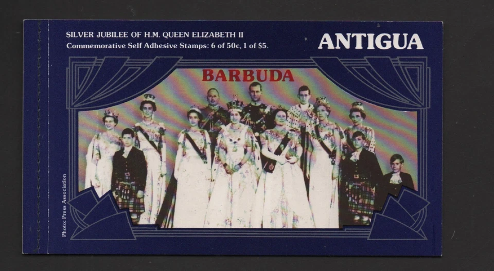 BARBUDA 1977 $8 QE2 SILVER JUBILEE STAMP BOOKLET (SB1)  *FINE & COMPLETE* - Image 1 of 2