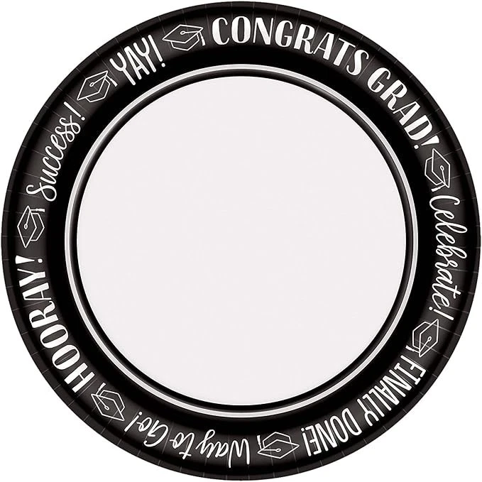 Монохромные бумажные десертные тарелки Grad Statements — 40 шт. / 8 дюймов - Изображение 1 из 1