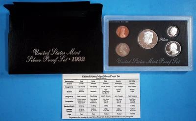 1992-S United States Mint Silver Proof Set 5-Coins - Image 1 of 4