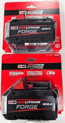 2Pack M18 for Milwaukee 8.0AH Batteries 18V XC 18Volt High Output 48-11-1880 New