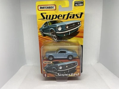 Matchbox-SUPERFAST-1965 MUSTANG GT-BLUE-  #8-2005-SEALED ON CARD- - Image 1 of 4