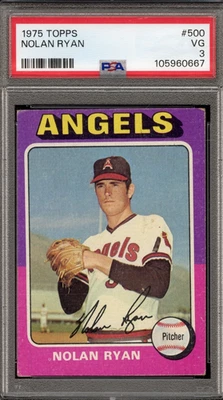 1975 Topps #500 Nolan Ryan - PSA VG 3 - California Angels- VSCARDS - Image 1 of 2