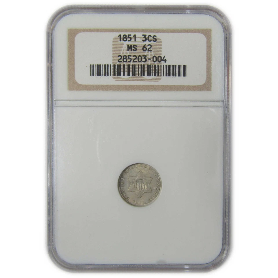 1851 Three Cent Piece MS 62 NGC Silver Trime Uncirculated SKU:I23313 - Image 1 of 4