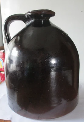 Antigua jarra de cerámica marrón F Woodworth Burlington VT 2 galones BONITO ESTADO Foto 1 de 4