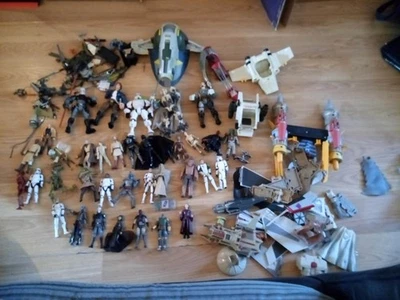 STAR WARS TOYS COLLECTIBLE RARE FIGURES + SHIPS BULK HASBRO. JOB LOT. - Image 1 of 4