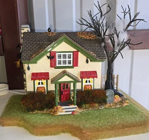 Dept 56 Snow Village Lighted Halloween Hauntsburg House Witch Pumpkins Tree EUC - Picture 1 of 24