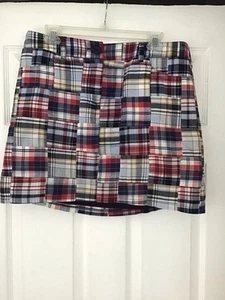 Minifalda de algodón a cuadros Ann Taylor LOFT Madras talla 10 - Imagen 1 de 4