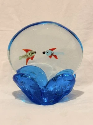 Pisapapeles de vidrio artístico para acuario escena de peces bajo el agua aproximadamente 4,5 pulgadas Foto 1 de 4