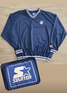 Maglione maglia maglione manica lunga vintage anni 90 starter Georgetown Hoyas taglia 2XL blu navy - Foto 1 di 11