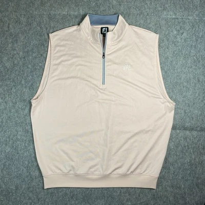 Footjoy Malbon Golf Vest Men's XL Pink Stretch Half Zip Jersey 25318 - Image 1 of 4