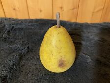 ANTIQUE Vintage ALABASTER MARBLE Italian Carved STONE FRUIT YELLOW PEAR