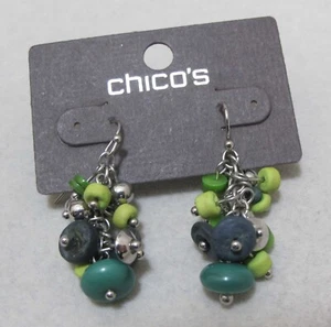 Chicos "Lucia Cluster" ombre grün & silber Perlen Ohrhänger Haken Ohrringe NOC - Bild 1 von 13