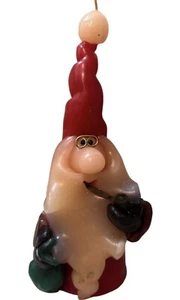 Northern Lights Wizard Gnome Candle Pipe and Bag Artist Signed  Handmade 7” - Picture 1 of 6