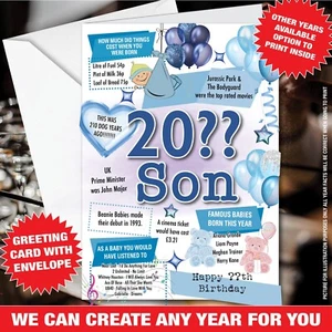 SOHN 13. 16. 18. 21. 25. 30. 40. Personalisierte Geburtstagskarte UK Fakten 083 - Bild 1 von 15