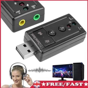 7.1 External USB Sound Card Audio Adapter AUX Headphone Microphone Converter - Afbeelding 1 van 7