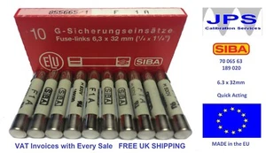 SIBA Fuse Quick Acting 1A 70 065 63 F1A 500V typ 189020 JPSF019 Qty x1/5/10 Fuse - Picture 1 of 10