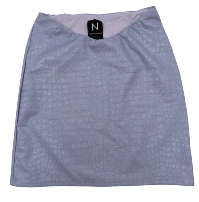 $86 N Naked Wardrobe Women’s Faux Crocodile Skin Mini Skirt- Lavender- Small - Image 1 of 4