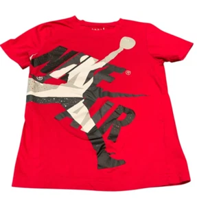 Air Jordan Short Sleeve Red Graphic T-Shirt Small 8-10 Years 100% Cotton Nice - Picture 1 of 3