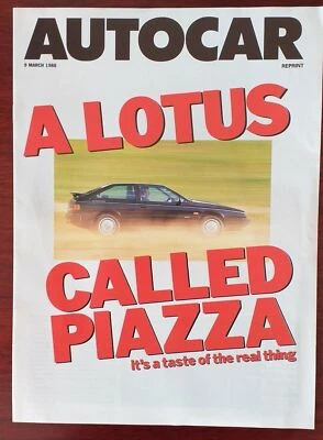 Autocar A Lotus Called Isuzu Piazza Turbo Magazine type brochure March 1988 Gift - Image 1 of 2
