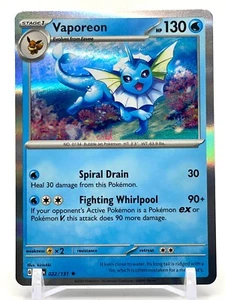 VAPOREON - RARE HOLO - PRE 022/131 - Pokemon PRISMATIC EVOLUTIONS TCG NM - Picture 1 of 2