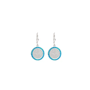 Orecchini pendenti blu disco di Festo in argento sterling, opale blu, gioiell... - Foto 1 di 4