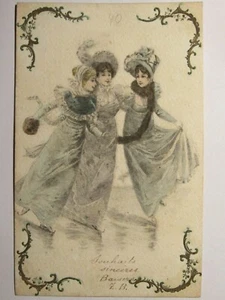 04F59 CPA . Tarjeta Postal Fantasía Gaufree Mujeres Art Nouveau 1906 - Imagen 1 de 2