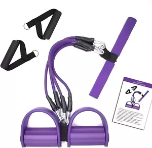 Pedal Resistance Band, 4-Tube Elastic Pull Rope, Sit-up Equipment, Yoga Strap... - Picture 1 of 7
