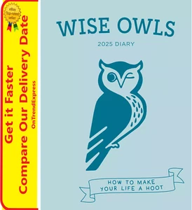 2025 Diary Wise Owls Week to View A5 Spiral Bound by Paper Pocket - Picture 1 of 6