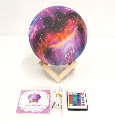 LED Galaxy Lamp 3D Star Moon Night Light 7.1 inch 16 Colors Changing with Remote - Image 1 of 4