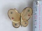 Brosche VINTAGE GOLD TONE MESH NETTING RETRO FASHION BUTTERFLY BROOCH PIN OLD