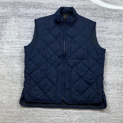 J Crew Quilted Sussex Vest Large Blue Full Zip Primaloft Thermore Lined Outdoors - Image 1 of 4