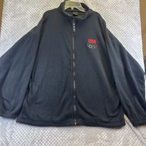 USA Olympics Herren Hoodie Gr. XL weich schwarz langarm durchgehender Reißverschluss - Bild 1 von 10